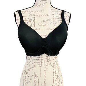 M. VIE INTIMATES Padded Bra Size 38D Black Lace Floral Lightly Padded  Brand new